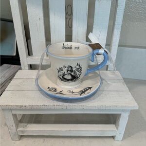 Rae Dunn Alice in Wonderland Drink Me teacup & saucer